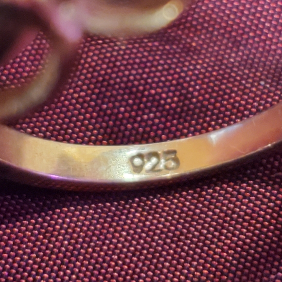 SETA Gold Tone Sterling Silver Ring w/Stones - Picture 6 of 10